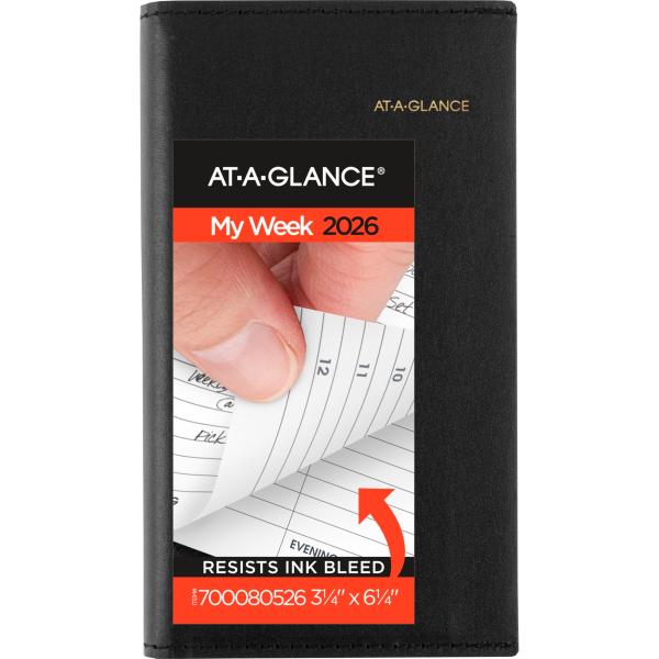 AT-A-GLANCE 2026年 予約帳 ウィークリー 補充可能 3.25インチ x 6.2インチ...
