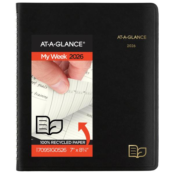 AT-A-GLANCE 2026年 予約帳 ウィークリー＆マンスリー 7インチ x 8.75インチ ...