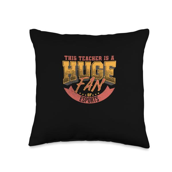 This Teacher Is A Huge Fan Of Esports Throw Pillow