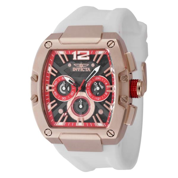 Invicta Racing メンズ 43mm ステンレススチール ローズゴールド ブラック+レッド...