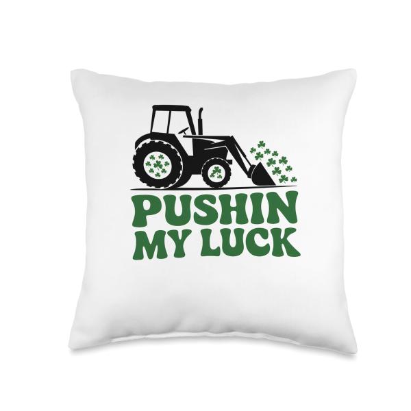 Pushin My Luck St. Patrick's Day Clover Tractors I...