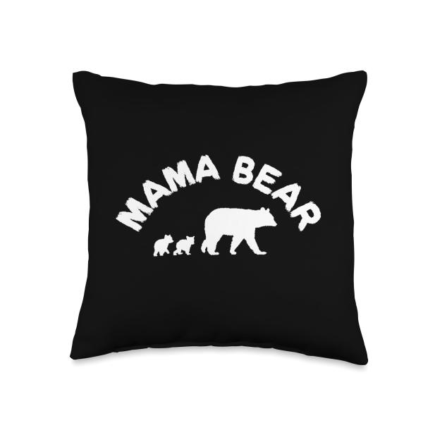 Mama Bear With 2 Two Cubs Mom Mother Gift Throw Pi...