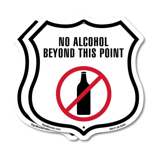 No Alcohol Beyond This Point (2 Pack) 12 inch X 12...