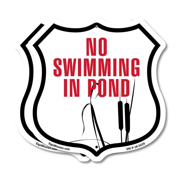 No Swimming In The Pond (5 Pack) 12 inch X 12 inch...