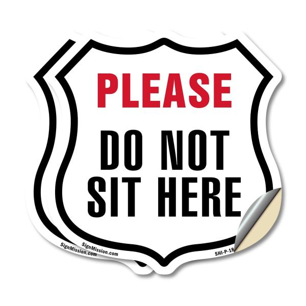 Please Do Not Sit Here (2 Pack) 12 inch X 12 inch ...