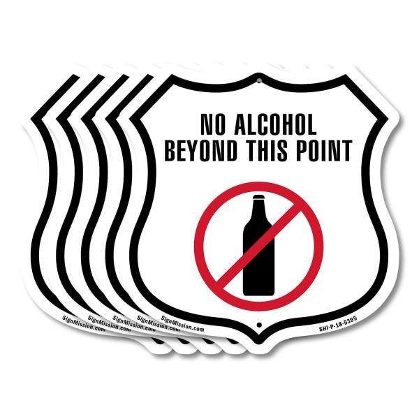 No Alcohol Beyond This Point (2 Pack) 12 inch X 12...