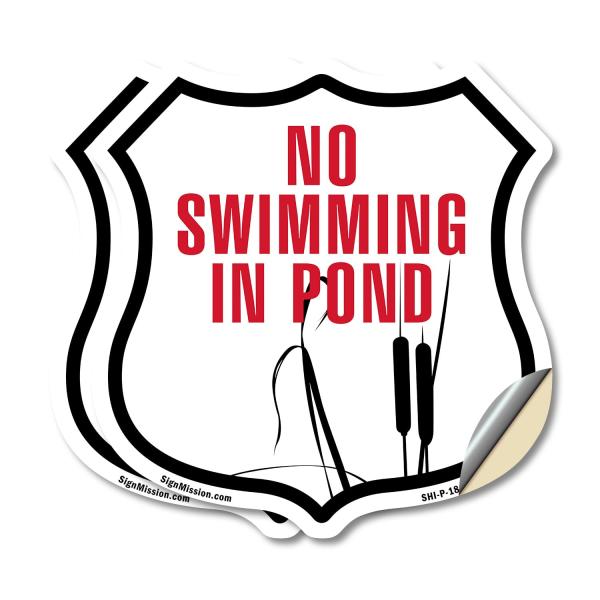 No Swimming In The Pond (2 Pack) 6 inch X 6 inch S...