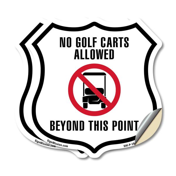 No Golf Carts Allowed Beyond This Point (2 Pack) 6...