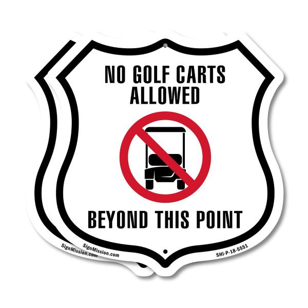 No Golf Carts Allowed Beyond This Point 12 inch X ...