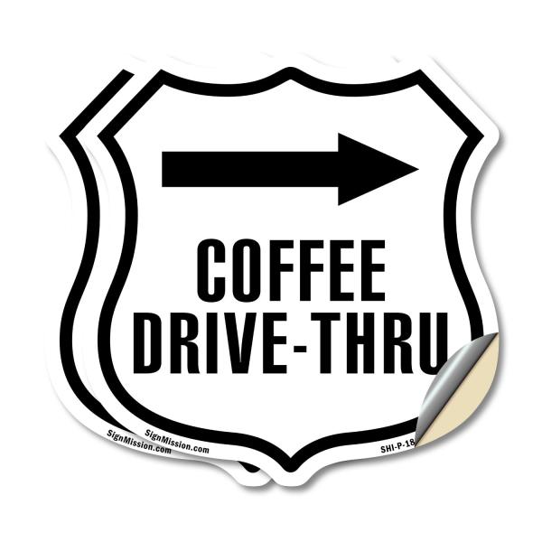 Coffee Drive-Thru Right (2 Pack) 4 inch X 4 inch S...