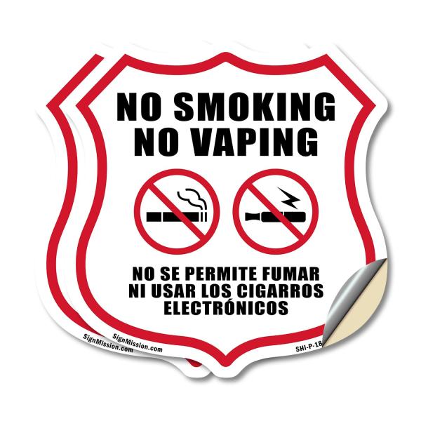 No Smoking No Vaping Bilingual English/Spanish (2 ...