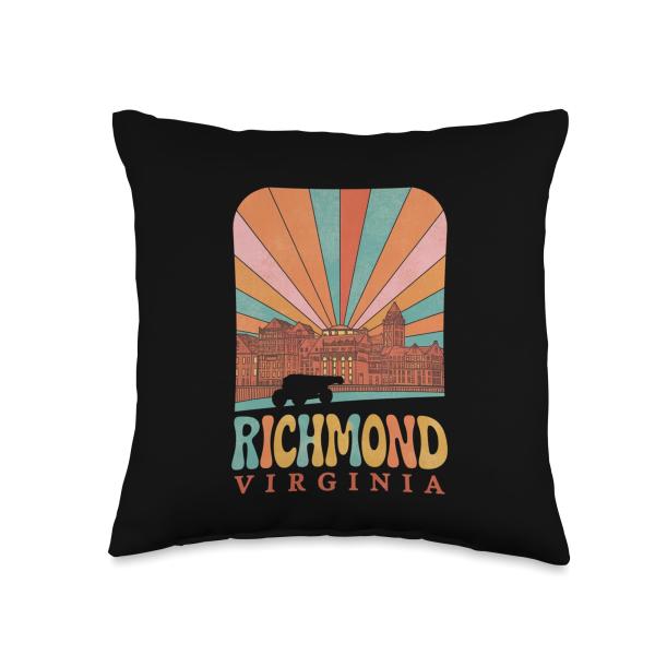 Retro Richmond Virginia Skyline Sunset Vintage Thr...