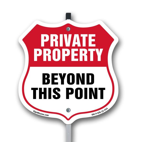Private Property Shield Sign Private Property Beyo...