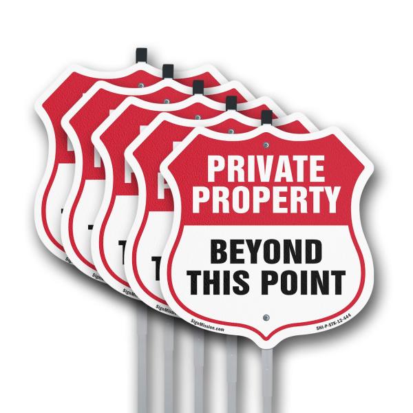 Private Property Shield Sign Private Property Beyo...