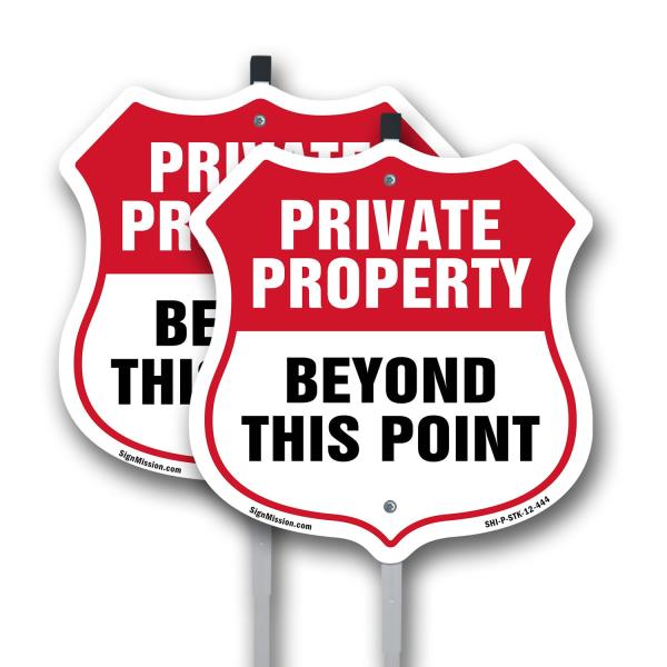 Private Property Shield Sign Private Property Beyo...