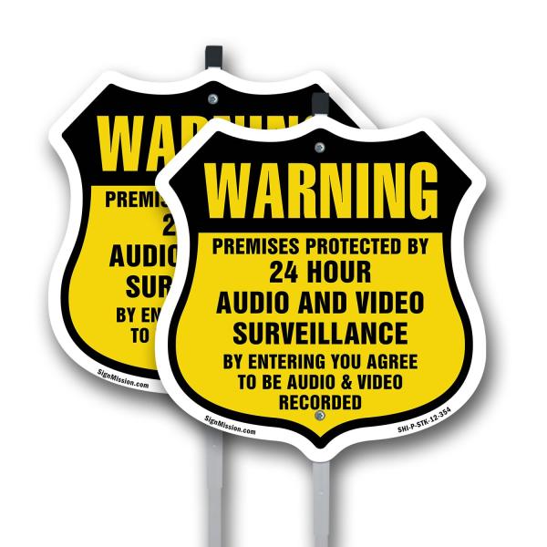 Warning Premises Protected By 24 Hour Audio And Vi...