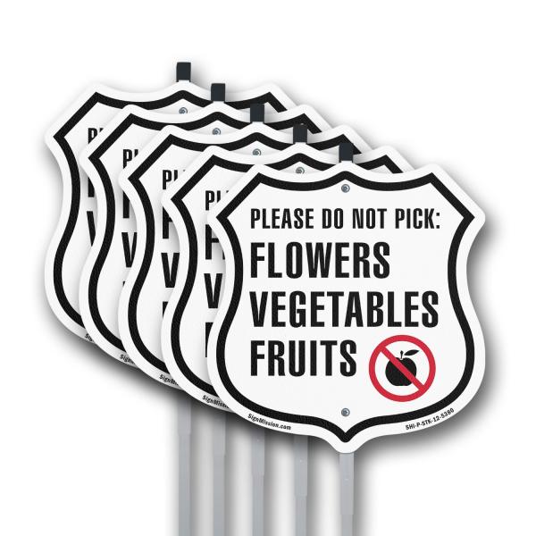 Please Do Not Pick Flowers Vegetables Fruits (5 Pa...