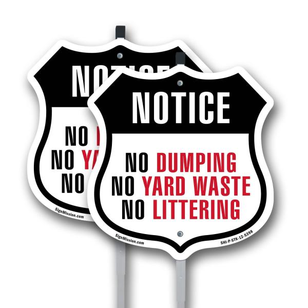 Notice No Dumping No Yard Waste No Littering (2 Pa...