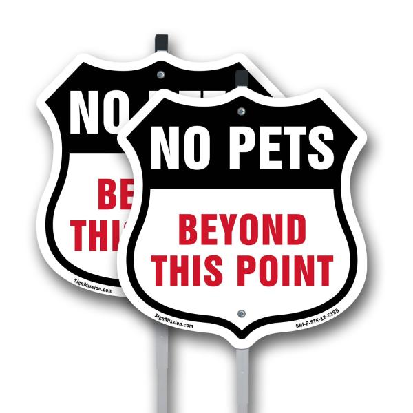 No Pets Beyond This Point (5 Pack) 12 inch X 12 in...