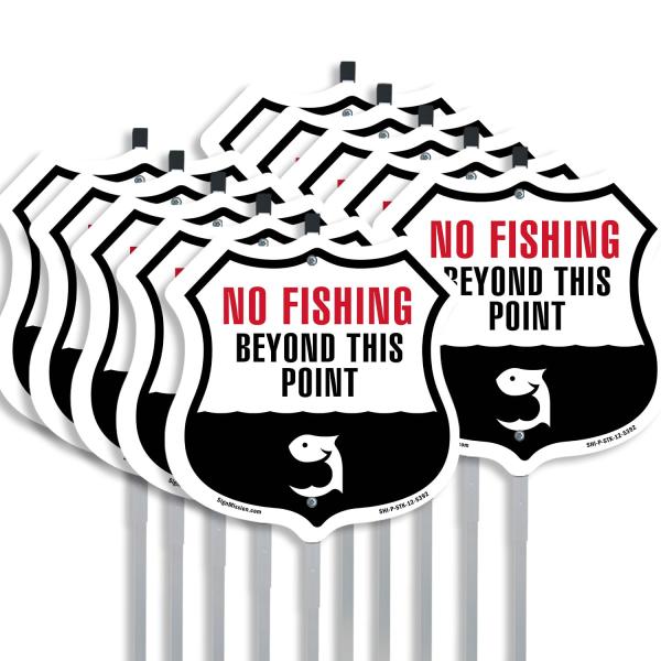 No Fishing Beyond This Point (10 Pack) 12 inch X 1...