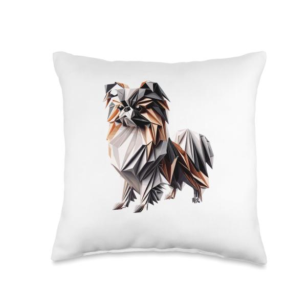 Origami Art Japanese Chin Japanese Spaniel Throw P...