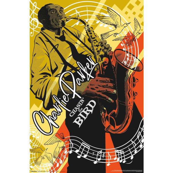 Charlie Parker - Music Notes Wall Poster, 19L" x 1...