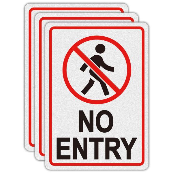 No Entry Sign, 3 Pack 7×10 Inch Do Not Enter Signs...