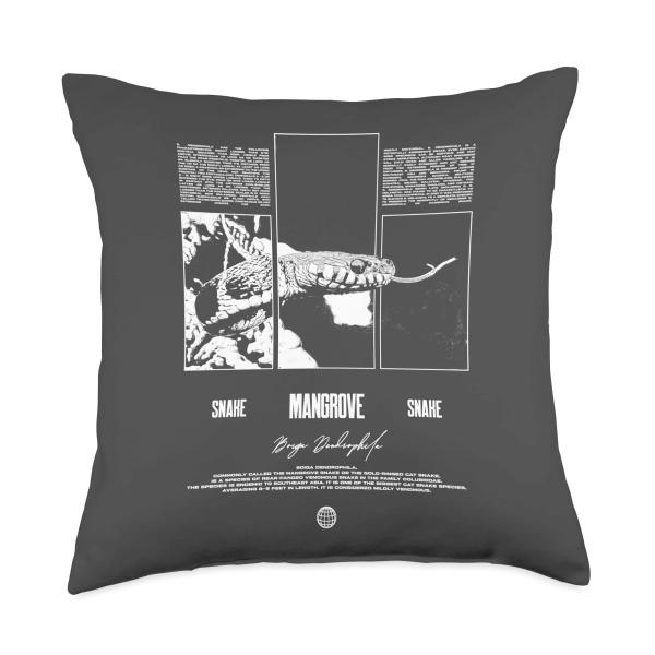 Mangrove Snake Reptile Keeper Throw Pillow