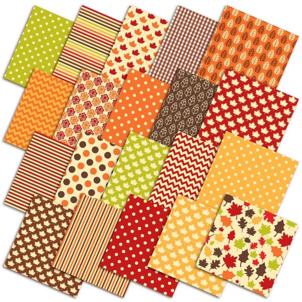 HunnmingRe 20 Pcs 10''x10'' Fall Quilting Fabric S...