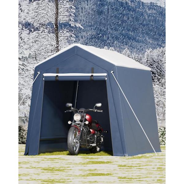 6x8 FT Outdoor Storage Shelter Shed Carport with R...