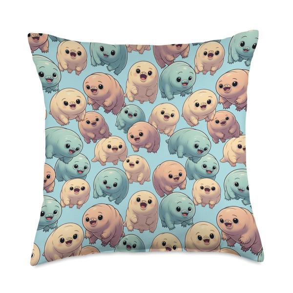 Cute Tardigrade Kawaii Microbe Seamless Pattern Sp...