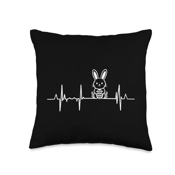 I Love Easter Heart Line Throw Pillow