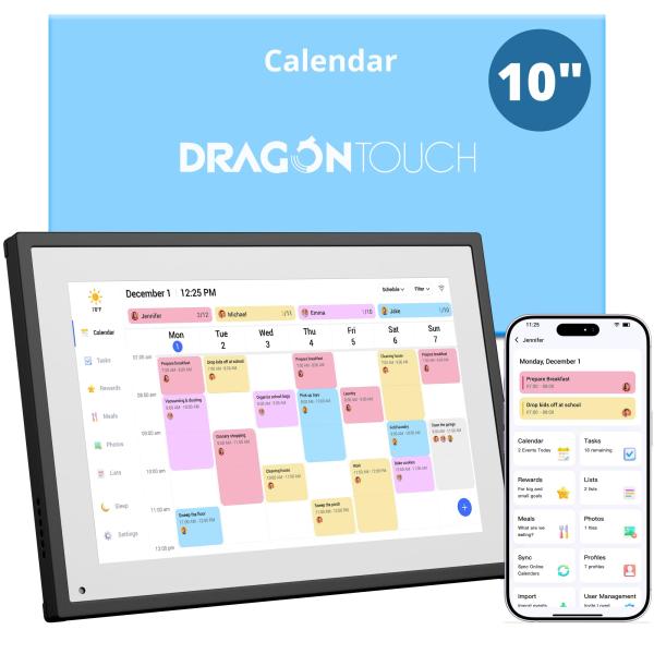 Dragon Touch 10.1インチ デジタルカレンダー 雑用チャート - インタラクティブタッ...