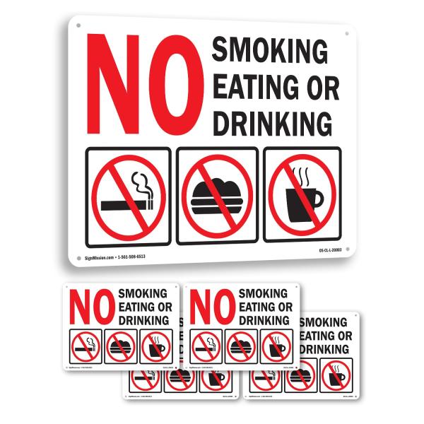 No Smoking Eating or Drinking with Graphic OSHA Ri...