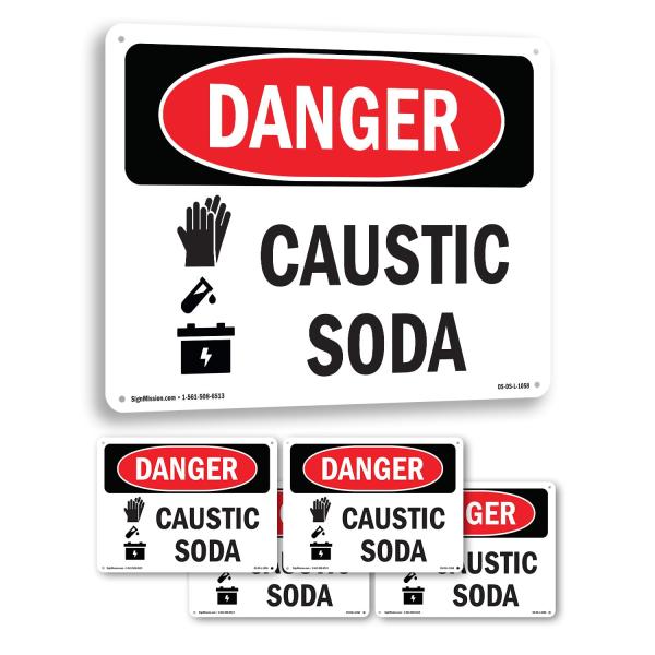 Caustic Soda OSHA Danger Aluminum Sign 10 Inch x 7...
