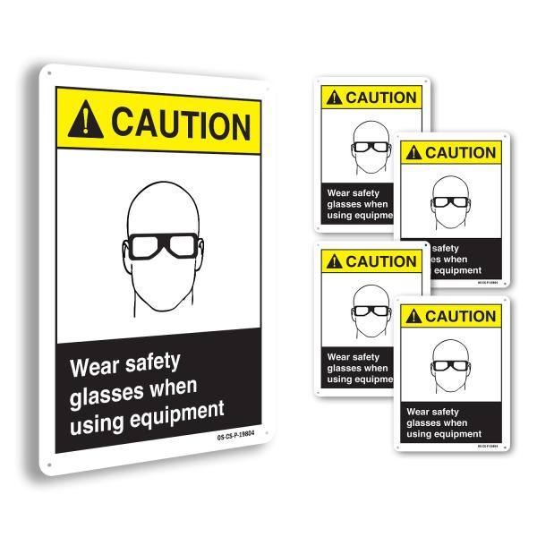 Wear Safety Glasses When Using Equipment ANSI Caut...