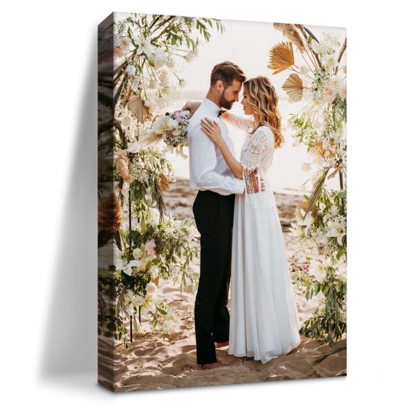 翌日発送 カスタムキャンバスプリント 写真付き (額入り11x14) パーソナライズされた写真ギフト...