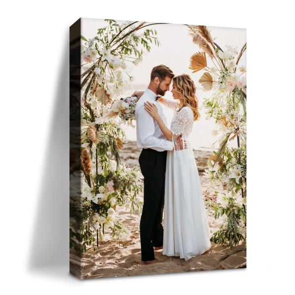 翌日発送 カスタムキャンバスプリント 写真付き (フレーム入り8x10) パーソナライズされた写真ギ...