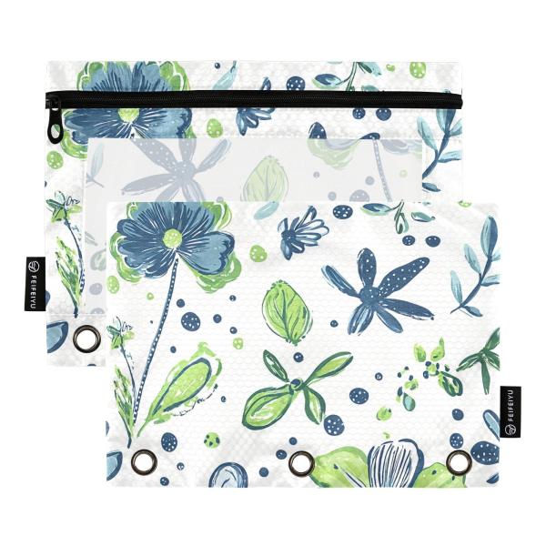 Bokkoy Green Florals Flip Folder Two Pack 3 Ring B...