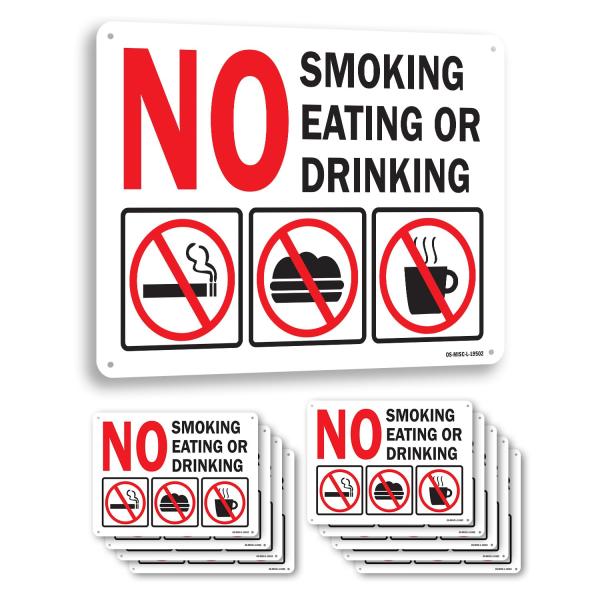 No Smoking Eating or Drinking with Graphic OSHA Ri...