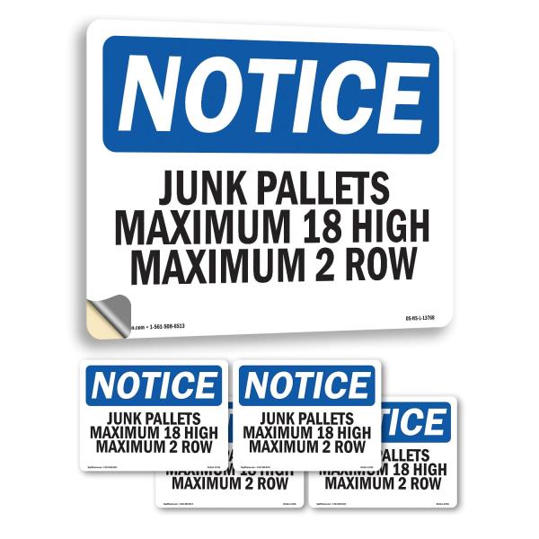 Junk Pallets Maximum 18 High Maximum 2 Rows OSHA N...