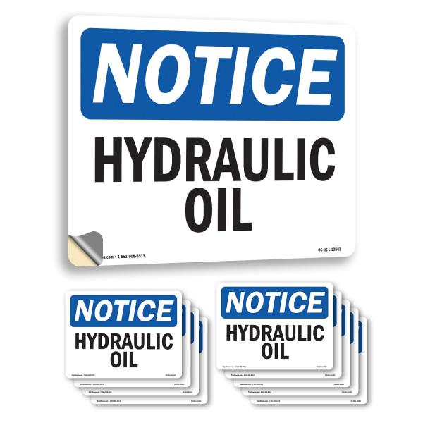Hydraulic Oil OSHA Notice Vinyl Decal Label 18 Inc...
