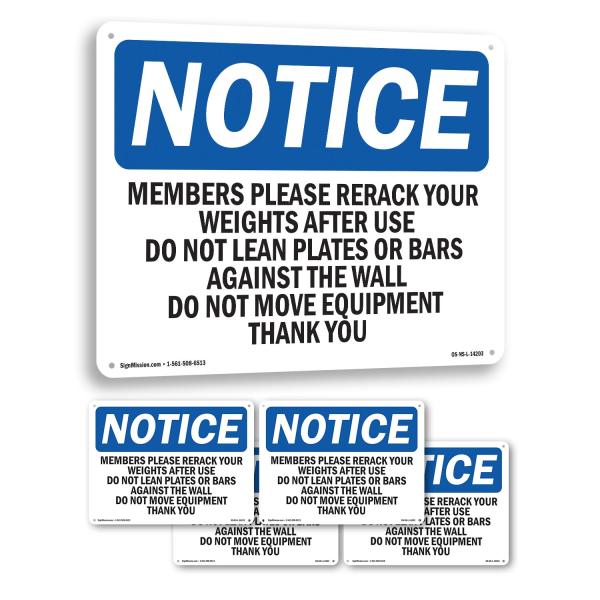 Members Please Rerack Your Weights After OSHA Noti...