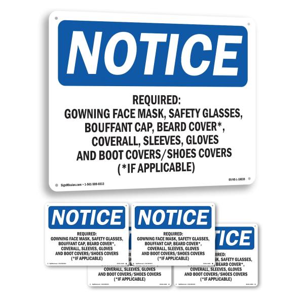 Required Gowning Face Mask Safety Glasses OSHA Not...