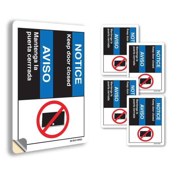 Keep Door Closed (Bilingual Spanish) ANSI Notice V...