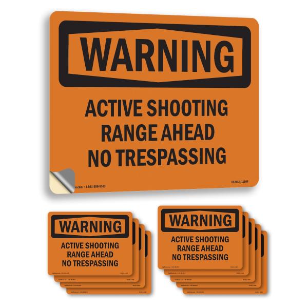 Active Shooting Range Ahead No Trespassing OSHA WA...