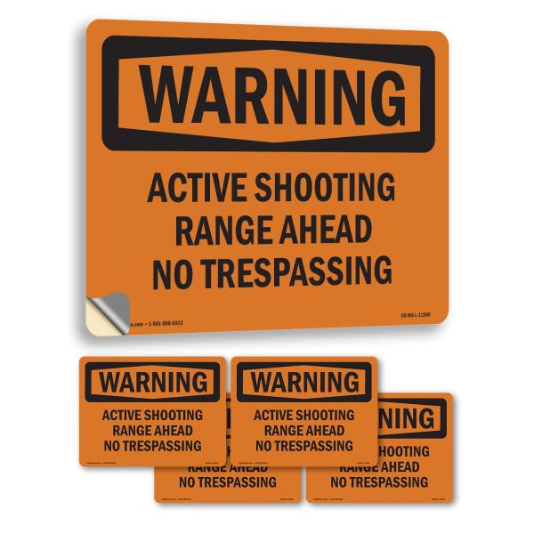 Active Shooting Range Ahead No Trespassing OSHA WA...