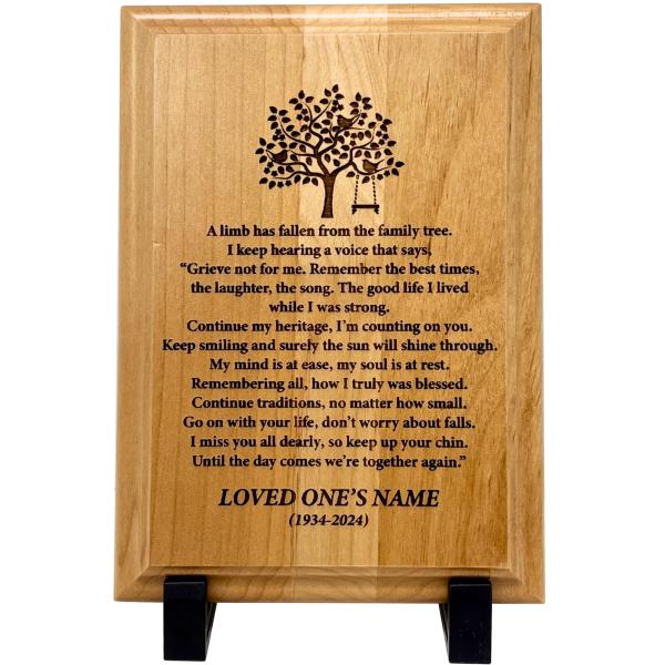Personalized "A Limb Has Fallen" Sympathy Gift Mem...