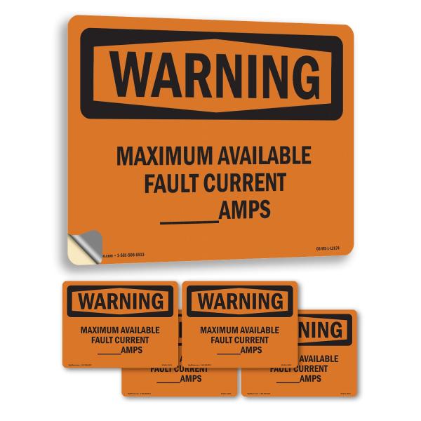 Maximum Available Fault Current Amps OSHA WARNING ...