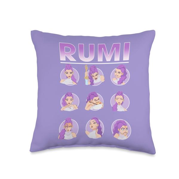 Kpop Demon Hunters Rumi Expressions Throw Pillow